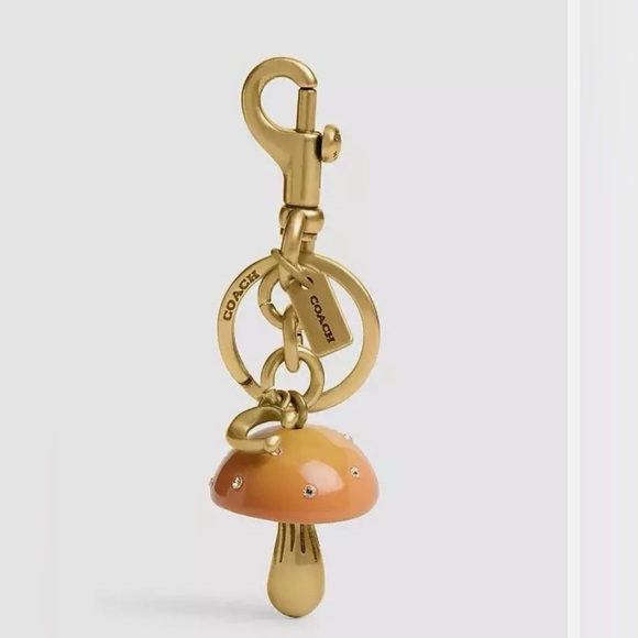 Coach Accessories - COACH Mushroom Charm Keychain Gold and Mustard tone